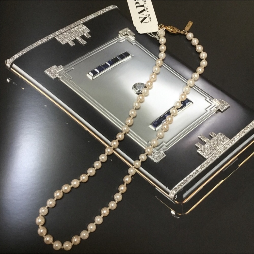 Napier Vintage 1950’s Faux Glass Hand Knotted Pearl Necklace